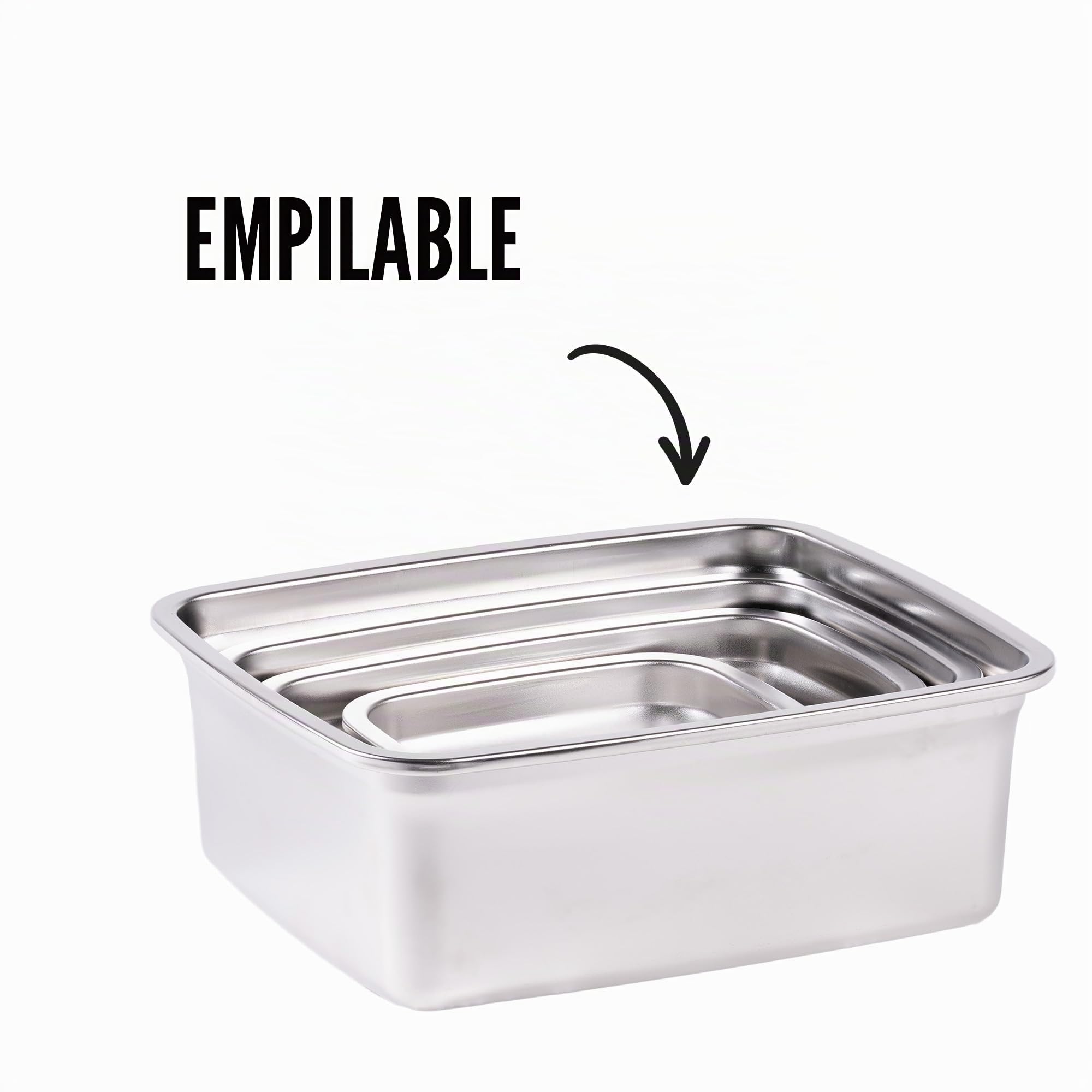 STONELINE Boîte Alimentaire Hermétique Sous Vide en Acier Inoxydable, Lot 300/700/1.200/2.300 ml, compatible au Micro-ondes Four Congélateur, Boîte de Conservation Récipient Alimentaire avec Couvercle