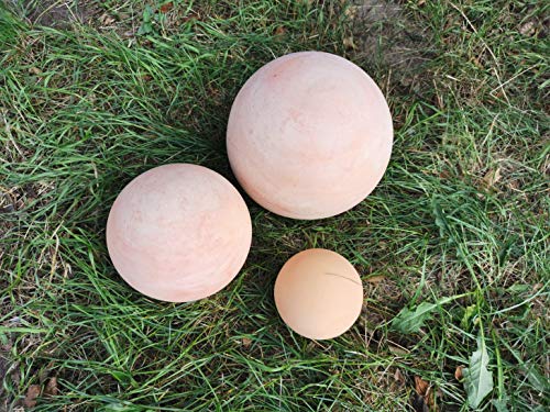 Sfera decorativa da giardino, in terracotta