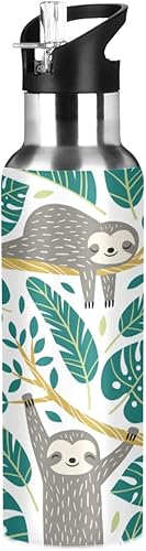 Miniatura 8 de Botella de agua con popote 3D de dinosaurio T-Rex Disaster Dragon Lid termo para niños, termo de acero inoxidable aislado para agua, deportes, 20 oz