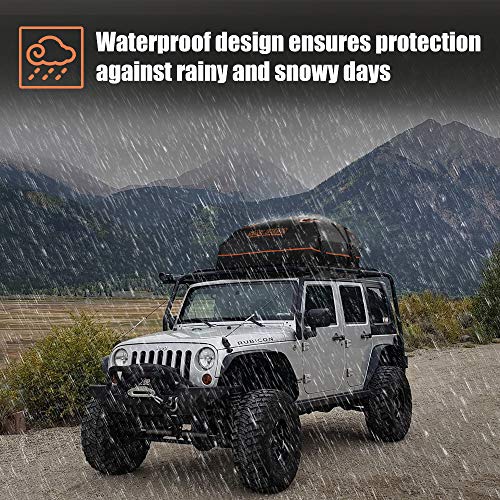 SANHIMA Rooftop Cargo Carrier Bag - 20 Cubic Feet Waterproof Cargo Carrier with Anti-Slip Mat + 2 Reinforced Straps + 4 Bungee Cords + 6 Door Hooks for All Vehicle with/ Without Rack & Truck Bed