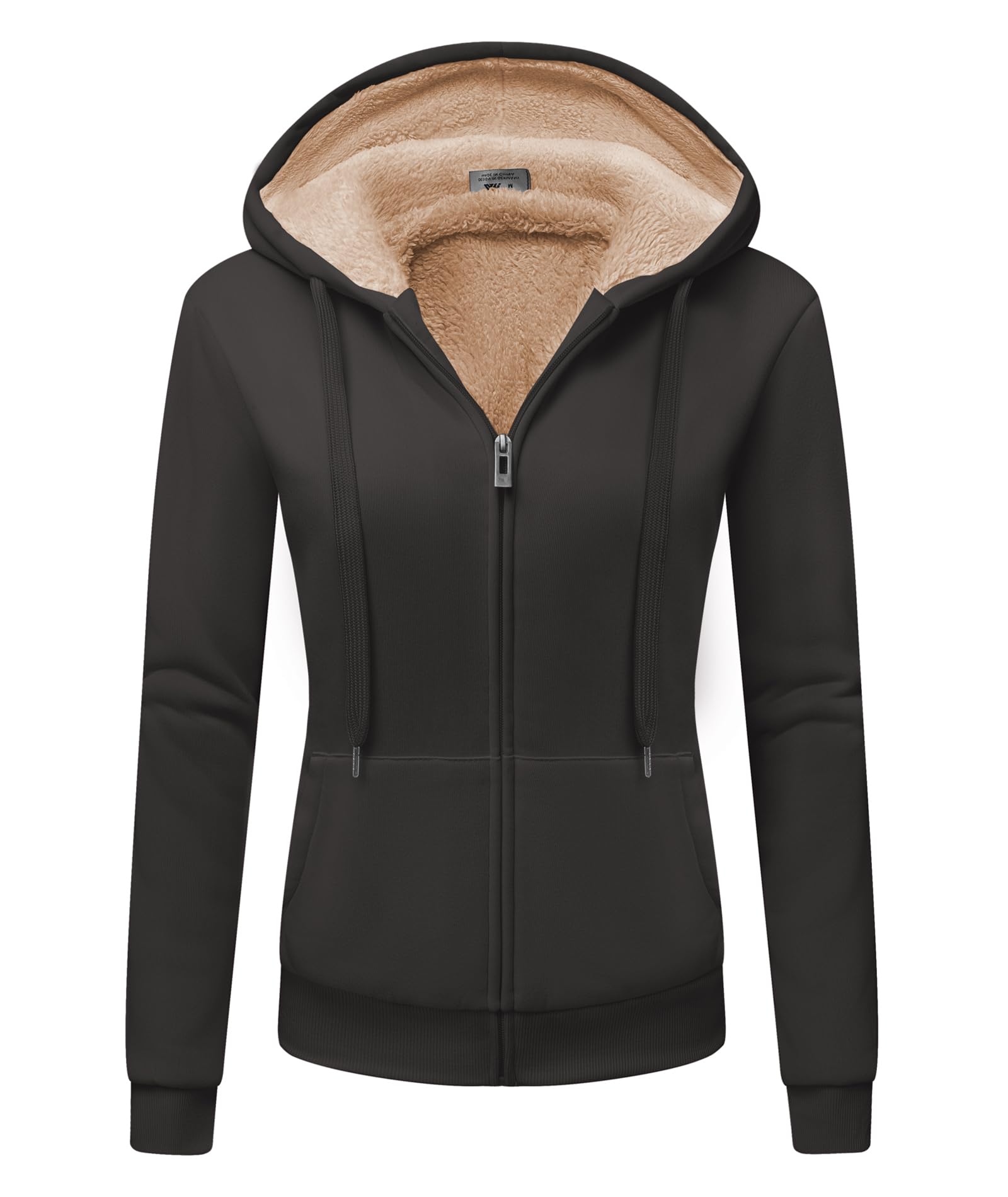 GEEK LIGHTING Felpa Donna con Cappuccio Foderata in Pile Calda Giacca Invernale con Zip Felpa Pile Donna Teddy Hoodie con Cerniera Sweatshirt Inverno Autunno S-2XL