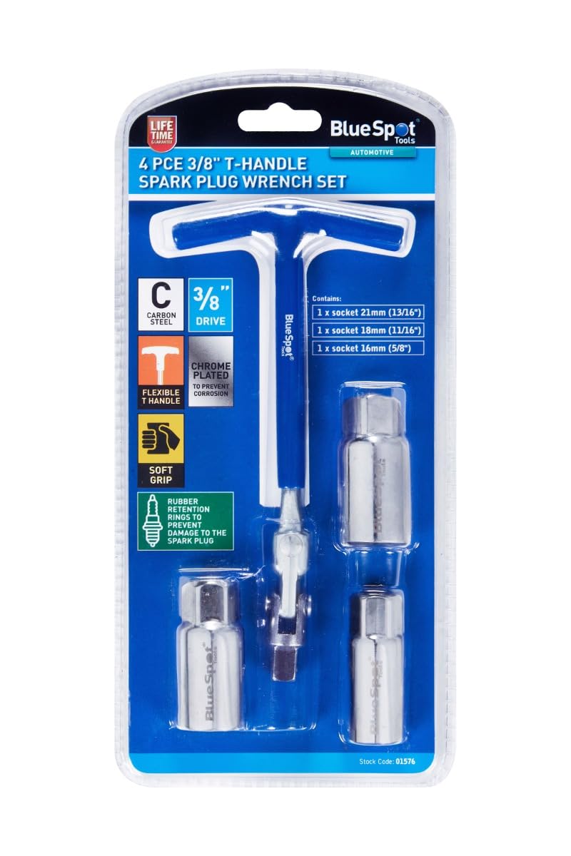 B&Q -  Blue Spot Tools 4Pce 3/8Inch T-Handle Spark Plug Wrench Set