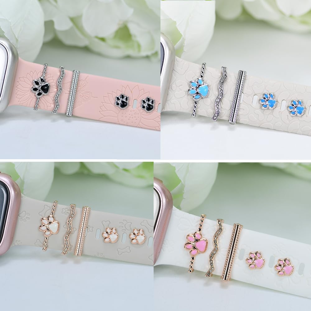watch band charms for apple watch 49mm 45mm 44mm 42mm 41mm 40mm 38mm, watch band Charms studs Accessories, Metal SmartWatch Decorative Rings Loops for iWatch series 8 Ultra 7 6 5 4 3 se,for Samsung Galaxy watch 5/Pro/4,( NO Band ) image 3