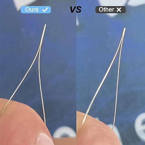 Miniatura 4 de 16 agujas de cuentas de ojo grande, agujas de cuentas de apertura de semillas con estuche de aguja, agujas de hilo largas y rectas para pulseras y