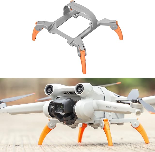 Bof Mini 3 Pro Landing Gear, Foldable Heightened Extender Landing Legs for DJI Mini 3 Pro Accessories (Orange)