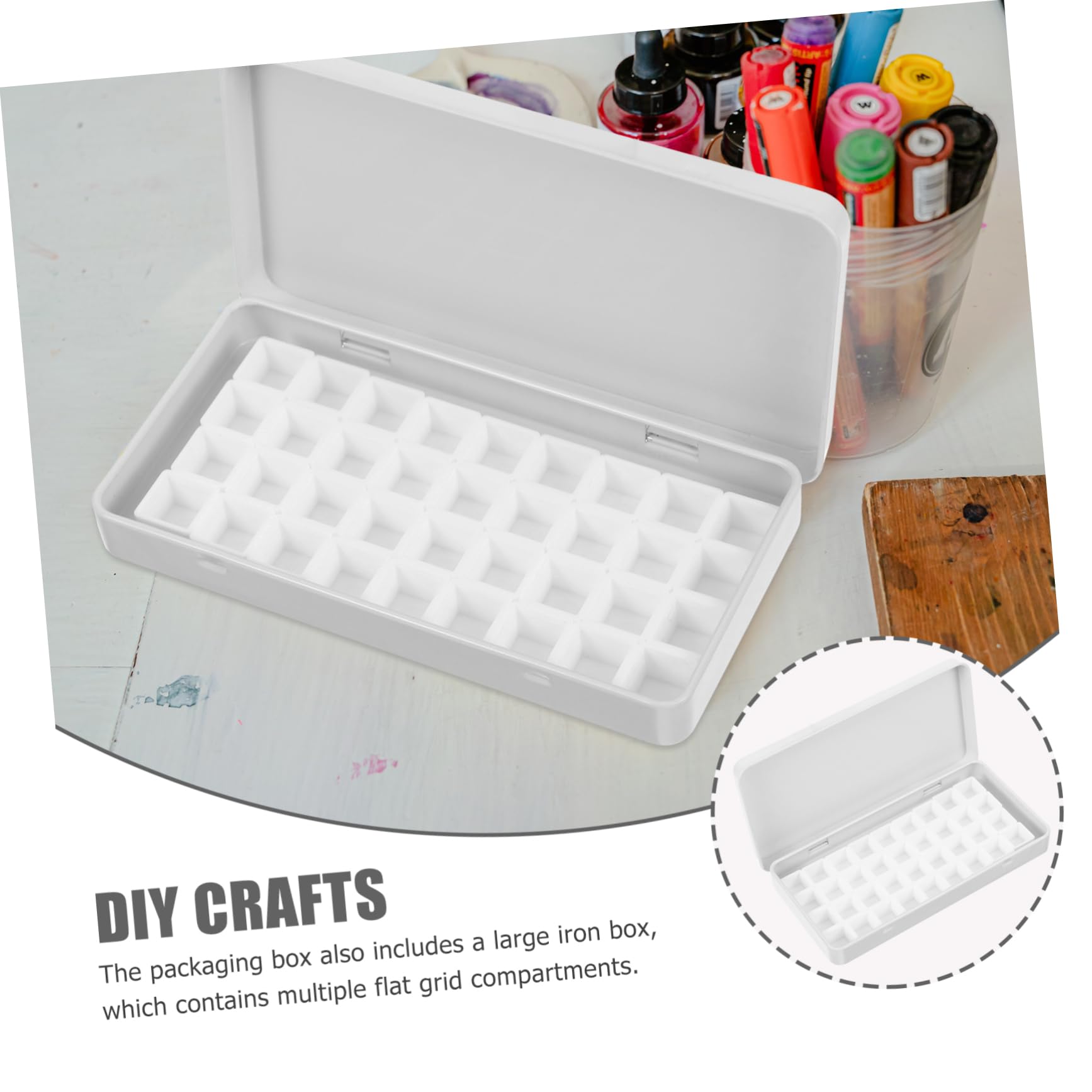 EXCEART 5ensembles Boîte Métallique Vide pour Pigments De Peinture à Eau Palette Artiste avec Compartiments Idéale pour Gouache Et Aquarelle Kit Pratique pour Artisans Et Étudiants