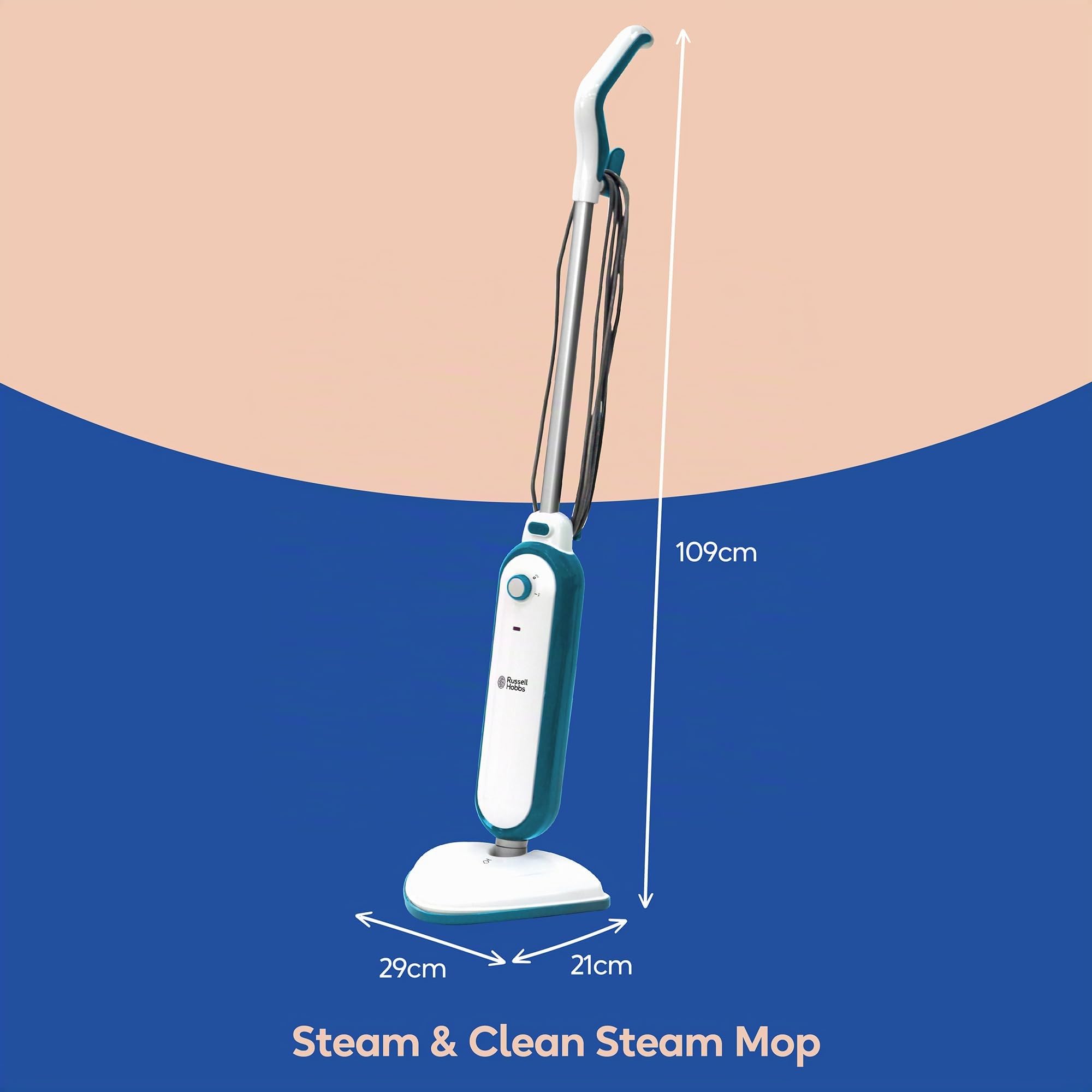Russell Hobbs RHSM1001-G Steam and Clean Steam Mop White & Aqua - 2 anni di garanzia gratuita