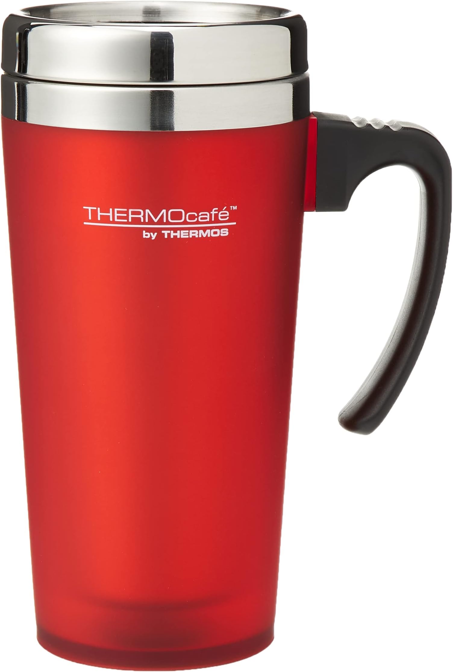 187122 ThermoCafé Soft Touch Plastic Travel Mug, Red, 420 ml