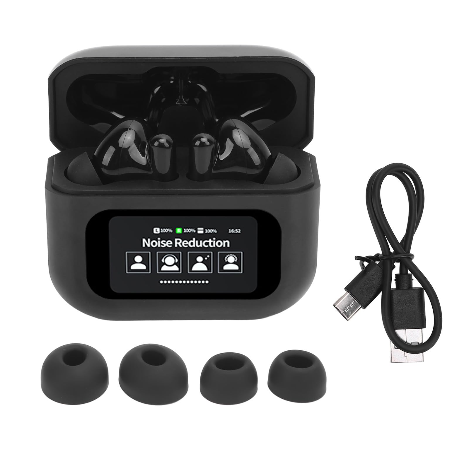 Generic Auricolari Traduttore Bluetooth Multilingue 144 Lingue Cuffie per Traduzione Online per Viaggiatori (BLACK)