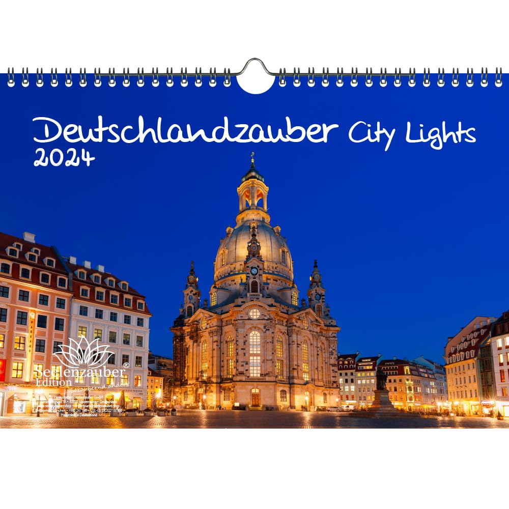 Deutschlandzauber City Lights DIN A4 Calendar for 2024 Holidays Travel Cities Germany Seelenzauber