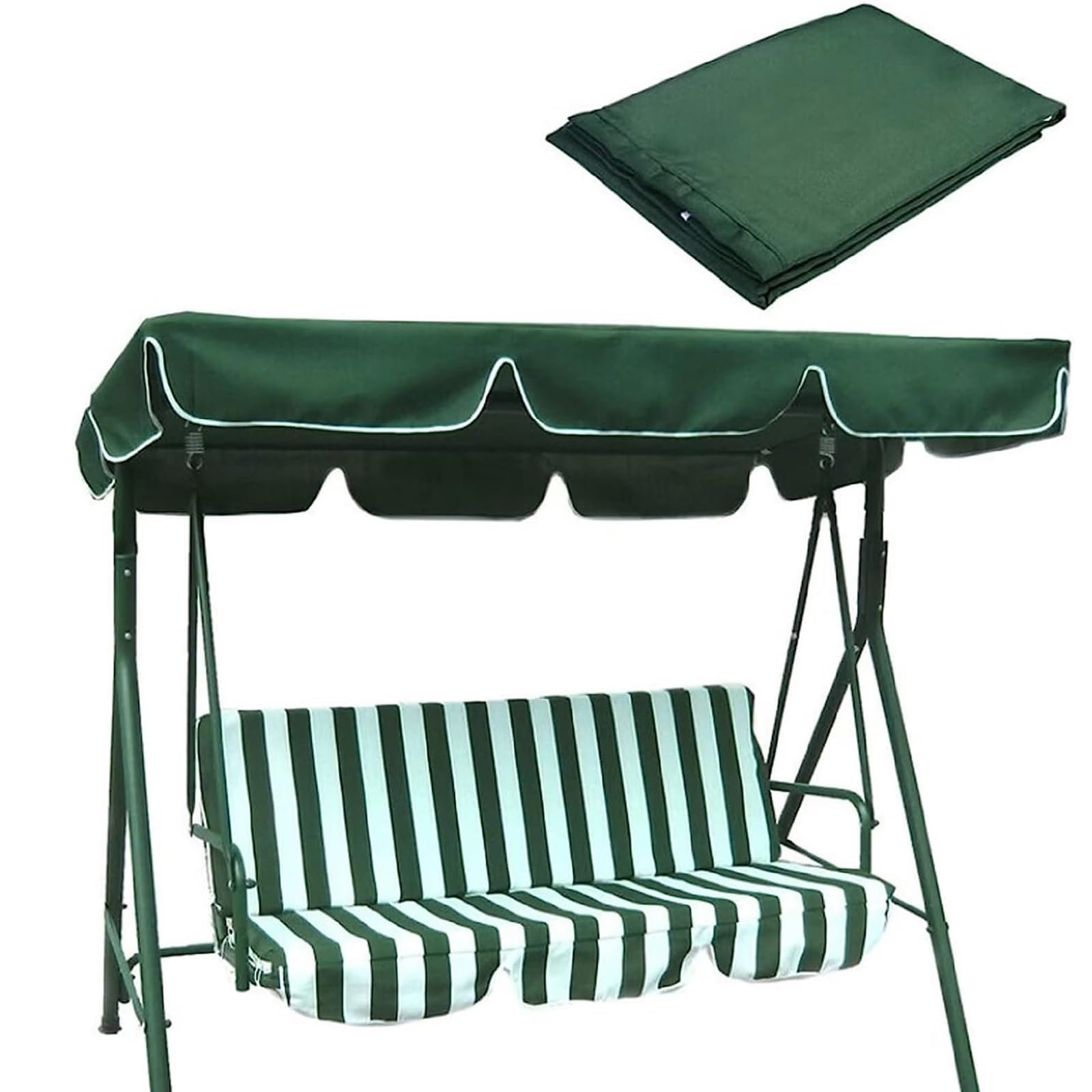 Set di copertura superiore per tettoia per altalena da patio, tettoia di ricambio per tettoia per altalena a 2 e 3 posti impermeabile antivento, per la copertura superiore dell'amaca da giardino all'a