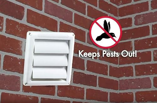 Miniatura 7 de Swess Cubierta de ventilación de secadora de 6 pulgadas, campana de ventilación de secadora con rejillas de ventilación para secadora al aire libre,