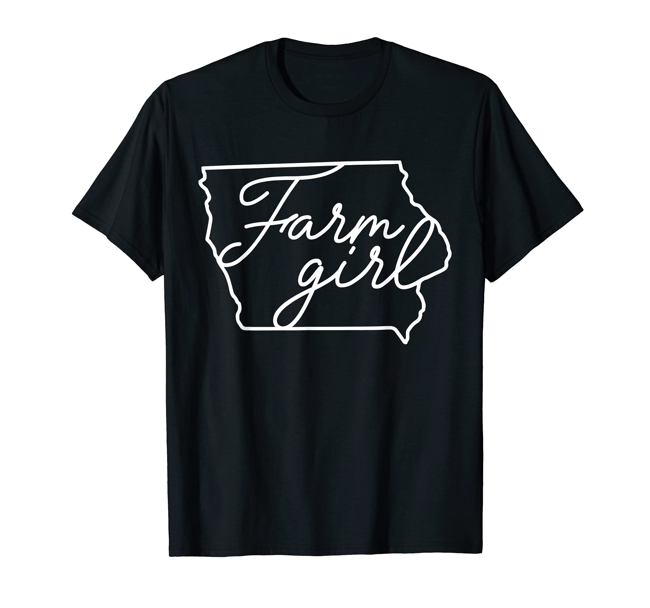 Proud Iowa Farmer Girl Midwest Pride ApparelFarm Girls Iowa Map Proud Farmer Farmlife State Pride T-Shirt