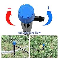 VooGenzek 50 Stücke 360 Grad Einstellbare Bewässerung Sprinkler, 8-Loch Garten Bewässerung Tropfer mit Barb Verbinder & Micro Drip Rohrhalter for 4/7mm Schlauch, für Gewächshaus, Topfpflanzen, Blau – Ansicht 3