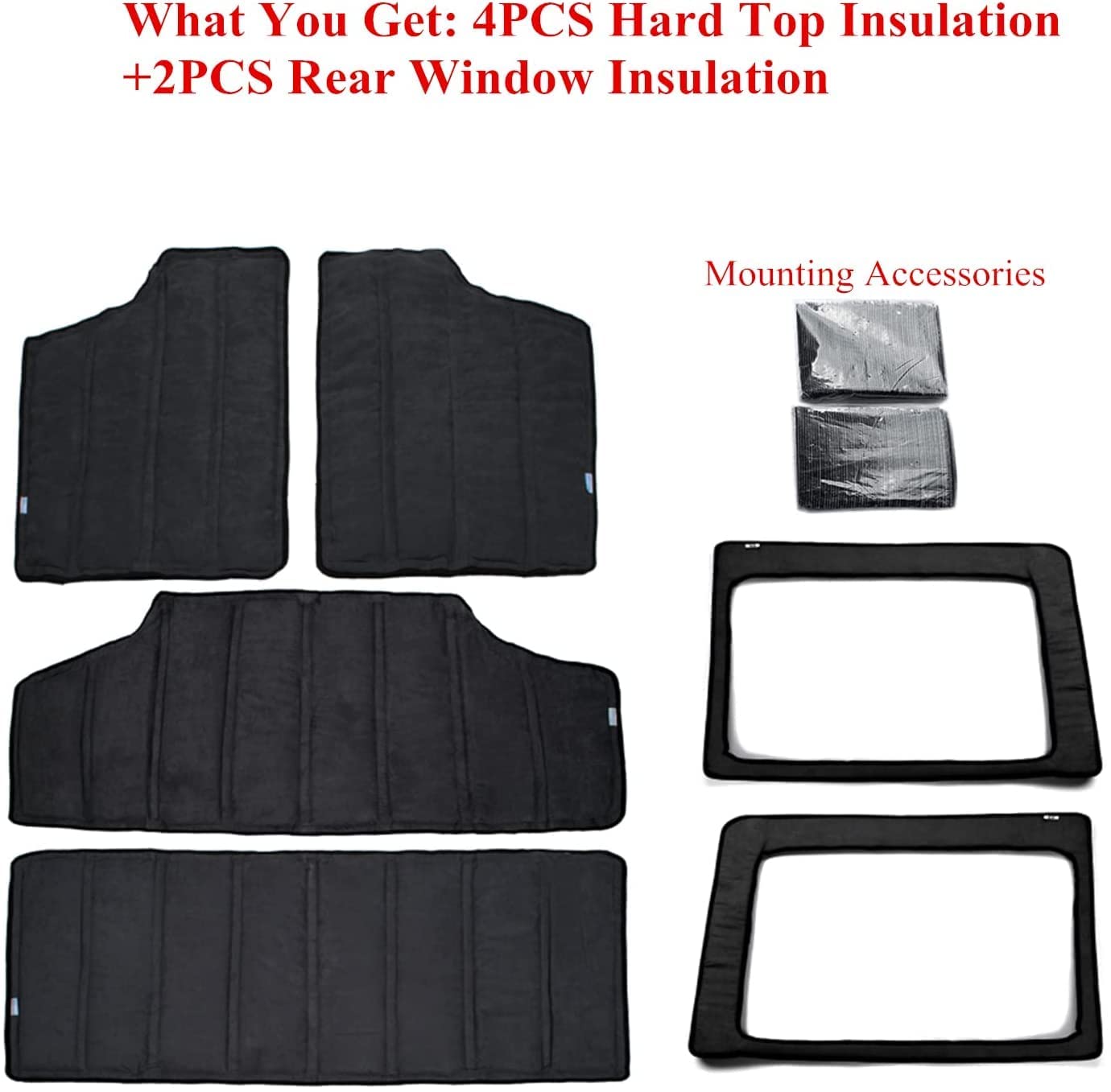 Dachhimmel-Hardtop-Wärmeisolierungs-Kit für die Dachisolierung der Heckscheibe für Jeep Wrangler JK JKU 2012-2017 4-Türer