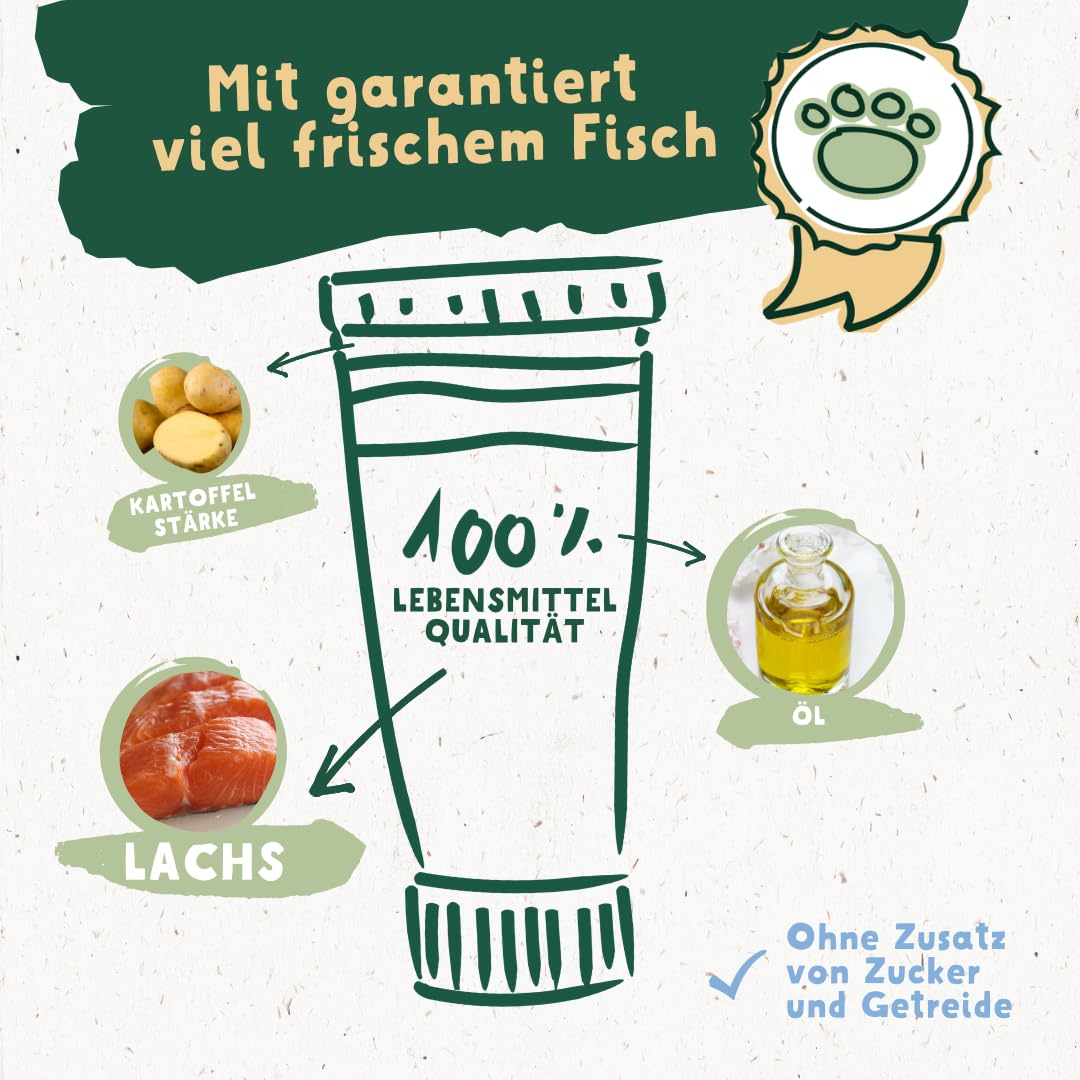 Knuffelwuff Dog Biscuits and Dog Ice Cream Set including 3 Silicone Moulds, Recipes and Tube Snack Salmon - Image 3