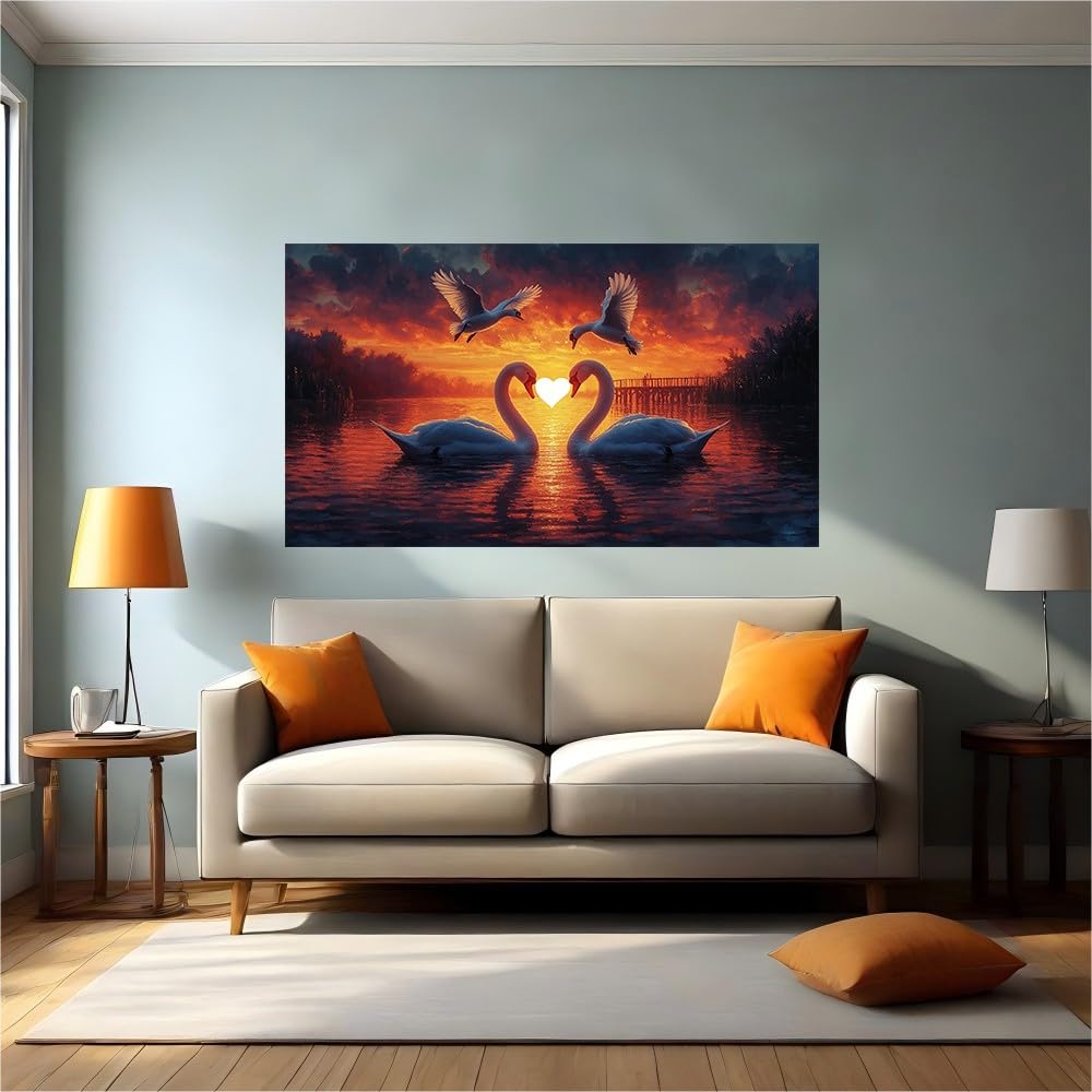 Decoración de paredes sin obras con el vinilo de cisne autoadhesivo de 120x80 cm