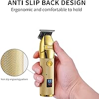 Vista 6 de DSP Recortadora de pelo para hombres con pantalla LED recargable para cortar el cabello (dorado)