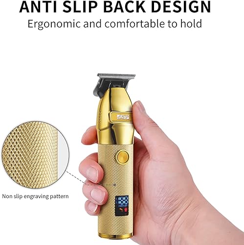 Miniatura 6 de DSP Recortadora de pelo para hombres con pantalla LED recargable para cortar el cabello (dorado)