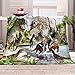 Produktbild GHYUIPP Wohn-&Kuscheldecken,Flanell + 100% superfeine Polyesterfaser  Dinosaurier werfen Decken für Couch Bett und Wohnzimmer Warm Dick Weich Winter Flauschige Couch -59x78.7_inch