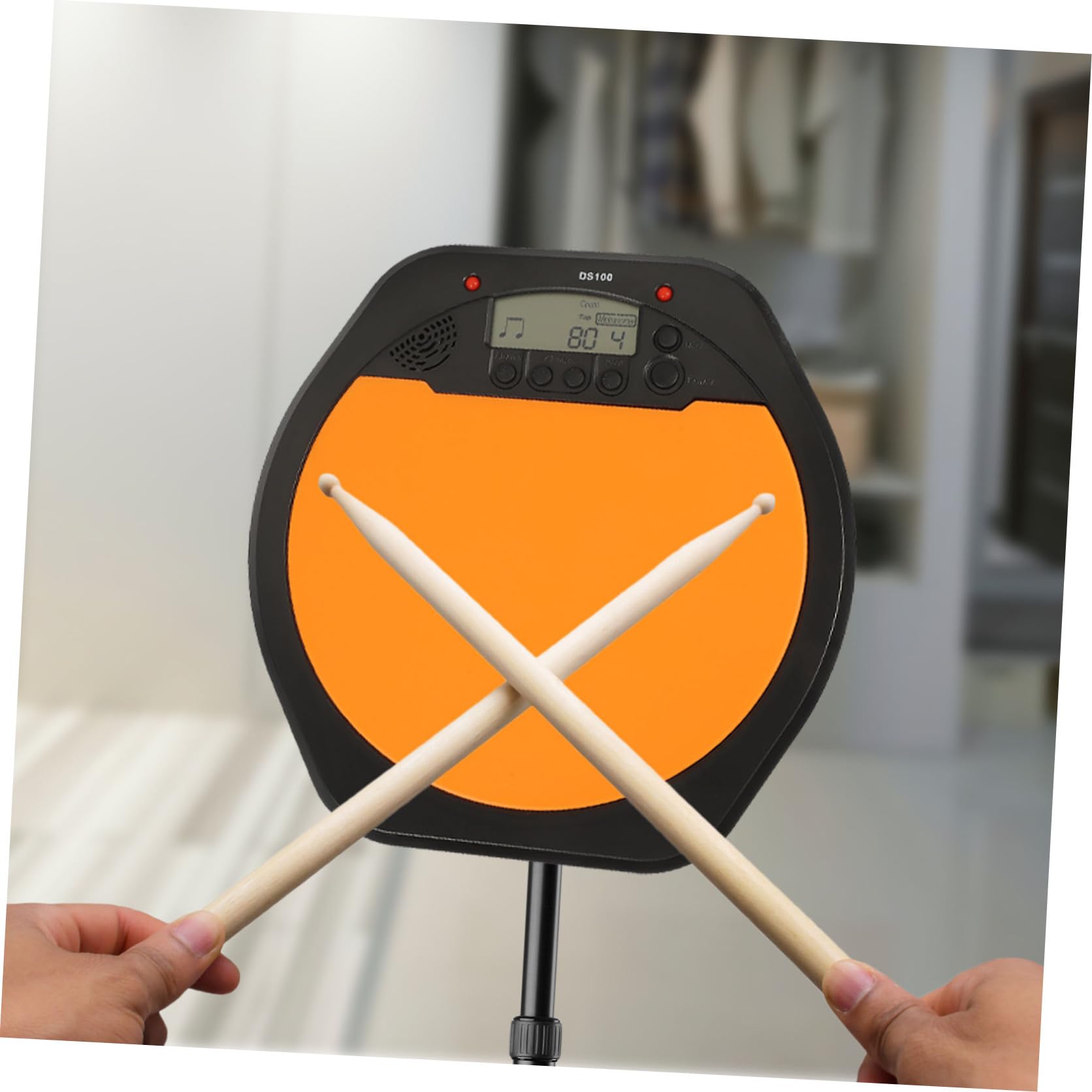 Metrónomo Digital Pantalla Lcd y Medición Tap Tempo para Pad de Batería Electrónico de Silicona y Asb Adecuado para Práctica de Bateristas Principiantes