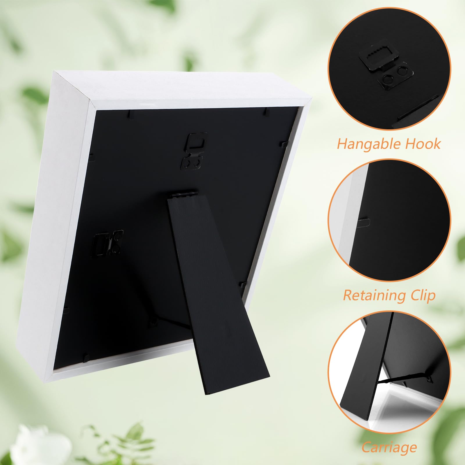 APACALI Lot de 4 cadres photo 3D à remplir - 20 x 20 cm - Blanc - Cadre profond pour objets - Cadre 3D avec verre transparent - Pour mur décoratif