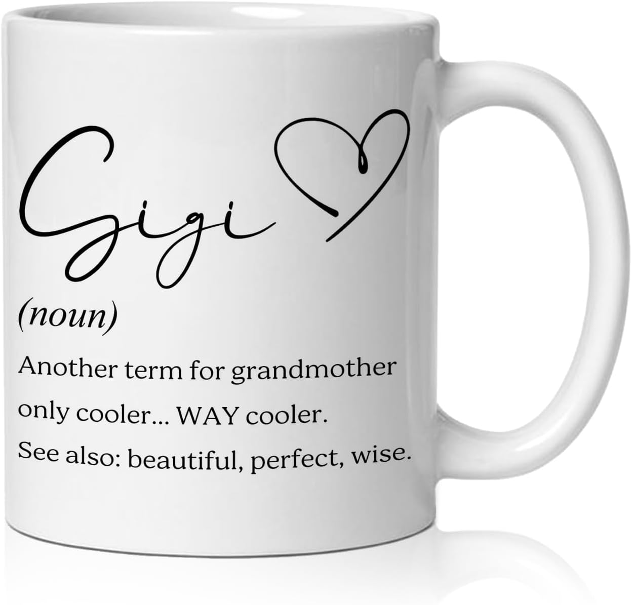 BEHIFL Gigi Grandma Mug, Gigi Gifts for Grandma Coffee Cup Ceramic, Grandmother Gifts from Grandkids for Birthday Christmas Ceramic Coffee Tea Mug 11 oz