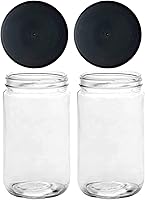 Vista 11 de JARMING COLLECTIONS Tarro de almacenamiento de vidrio de boca extra ancha de 32 onzas con tapa de plástico sin BPA – Tarro Mason hermético