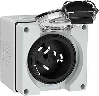 Muelnmey 50Amp Power Inlet Box,NEMA SS2-50P 125/250Volt 12500W Inlet Generator Plug Outdoor dustproof and Weatherproof for Electric Vehicles, generators, Welding Machines, etc.ETL Listed.