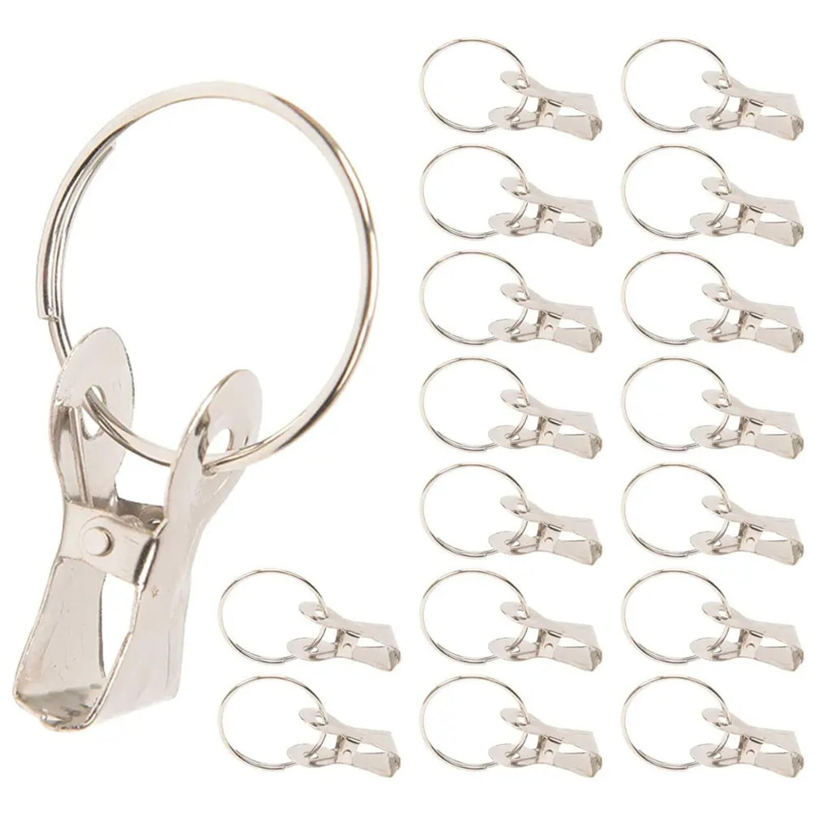 Shower Curtain Rings 50Pcs Curtain Rings Clips Metal Iron Easy Slide Hanging Hooks for Curtains Drapery Shower Accessories