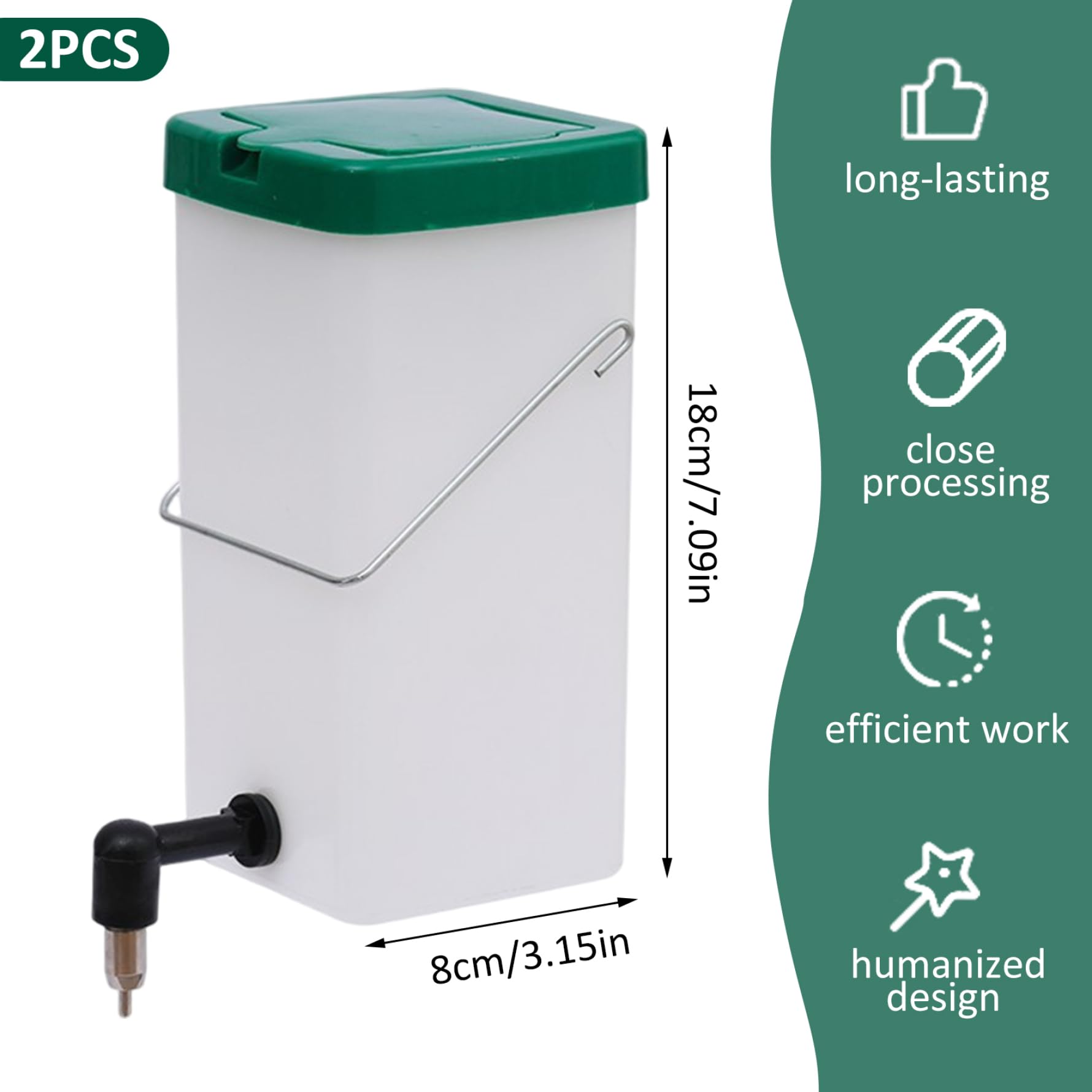 2pcs Bouteille d'eau de Lapin 1l de capacité Lapin Fuite avec Un Mamelon en Acier Inoxydable pour Petit Animal Compagnie Bunny Ferret Hamster Guinée Pig Bottle