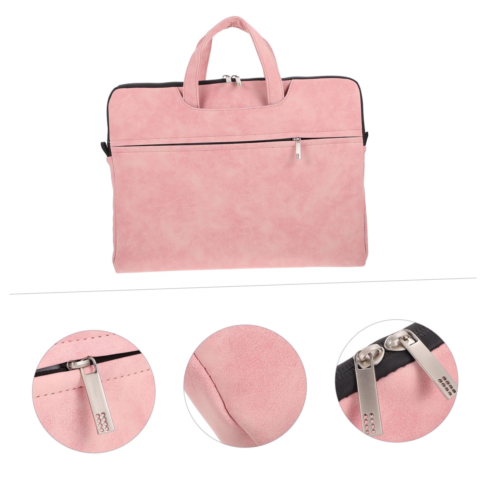 LABRIMP Borsa a Tracolla per Laptop in Pelle Scamosciata Rosa e Protettiva, Stile Classico Semplice, per Uso Quotidiano e Ufficio