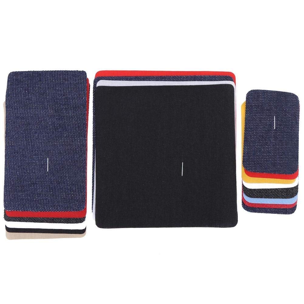 18 Toppe Termoadesive Denim Per Riparazione Vestiti – Blu, Nero, Varie Misure - 4