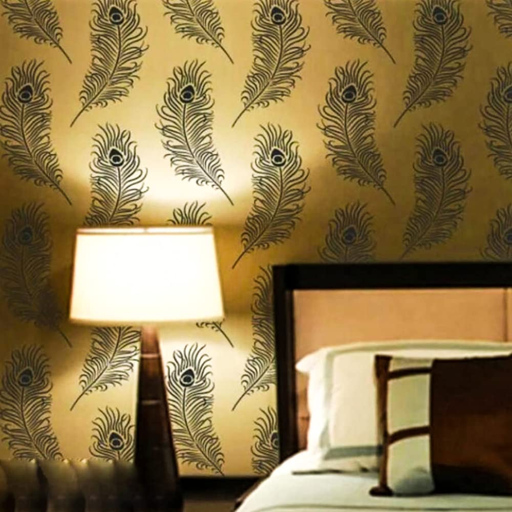 DECORNOW Mor Pankh Wall Stencil Reusable DIY Wall Stencil Painting, Suitable for Home Decoration, Wall Decoration Size : (16 inch x 24 inch) (B0D1QLMZWD) Amazon Price History, Amazon Price Tracker