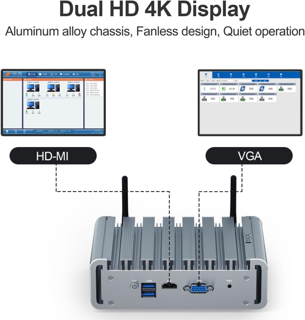 VENOEN Firewall Mini PC Firewall Appliance 2.5gbe, 8GB RAM 128GB SSD Fanless Mini PC Firewall Hardware, 4 LAN Mini PC Fanless Firewall Celeron J4125, AES-NI, HD, USB 3.0, SIM Slot, RTC - Image 7