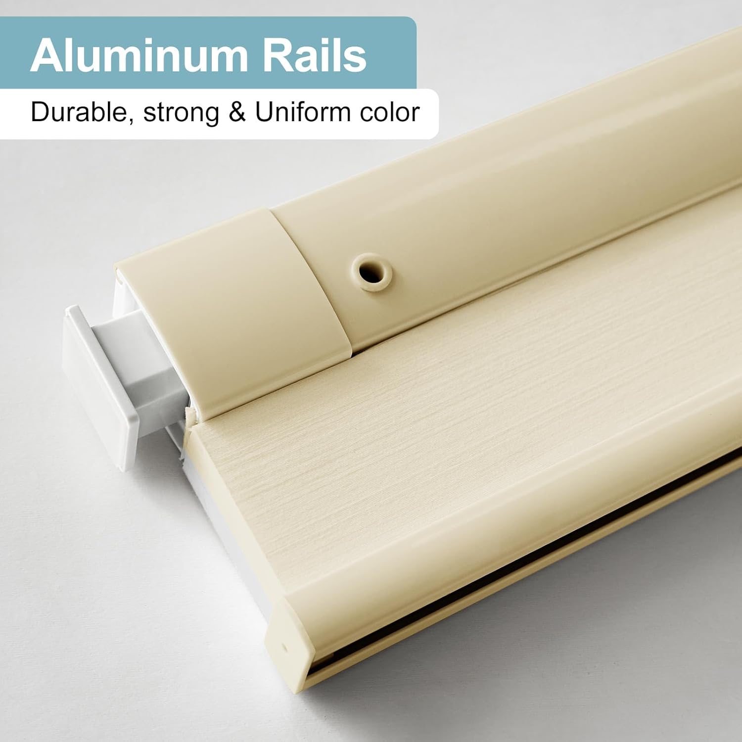 No Drill Cellular Shades, Beige Custom Size Cordless Light Filtering Pull Down Pleated Honeycomb Blind Thermal Insulated Easy Install for Indoor Window Bedroom Living Room Kitchen Door