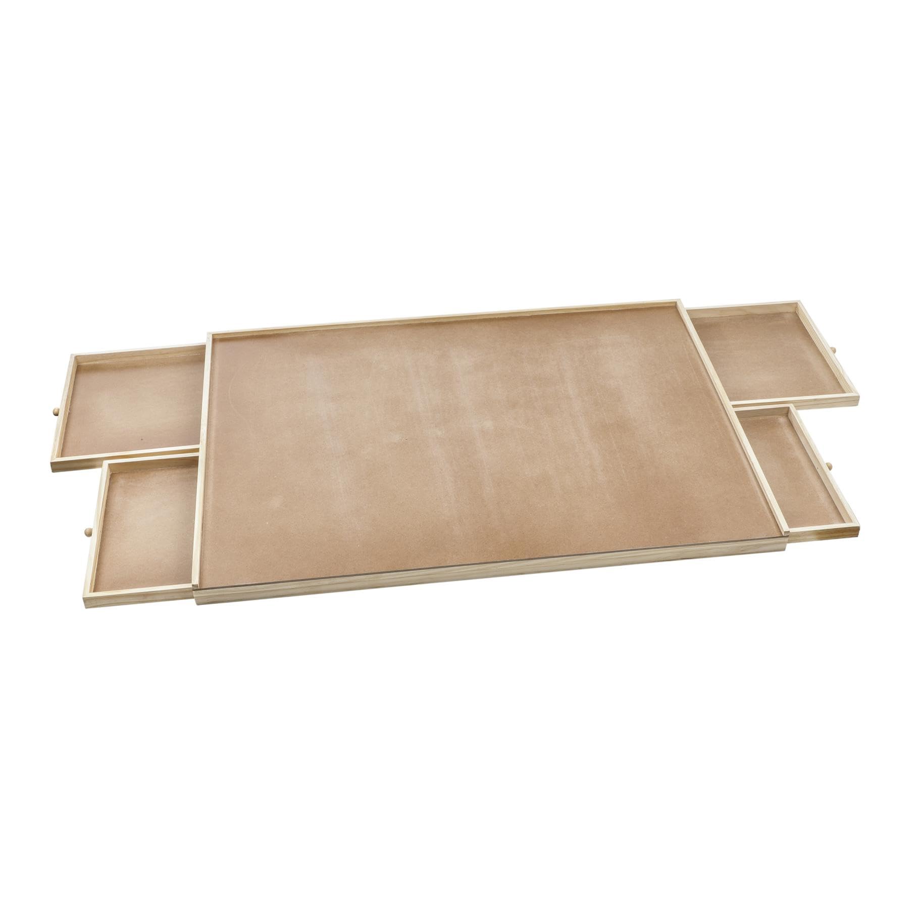 Bambelaa! Puzzletisch 1500 Teile mit 4 Schubladen Puzzlebrett mit Auszügen Tragbarer Puzzle Tisch für Erwachsene Puzzel Board Puzzleunterlage Puzzleboard Puzzlematte Aufbewahrung Holz ca. 90x67x4,5 cm