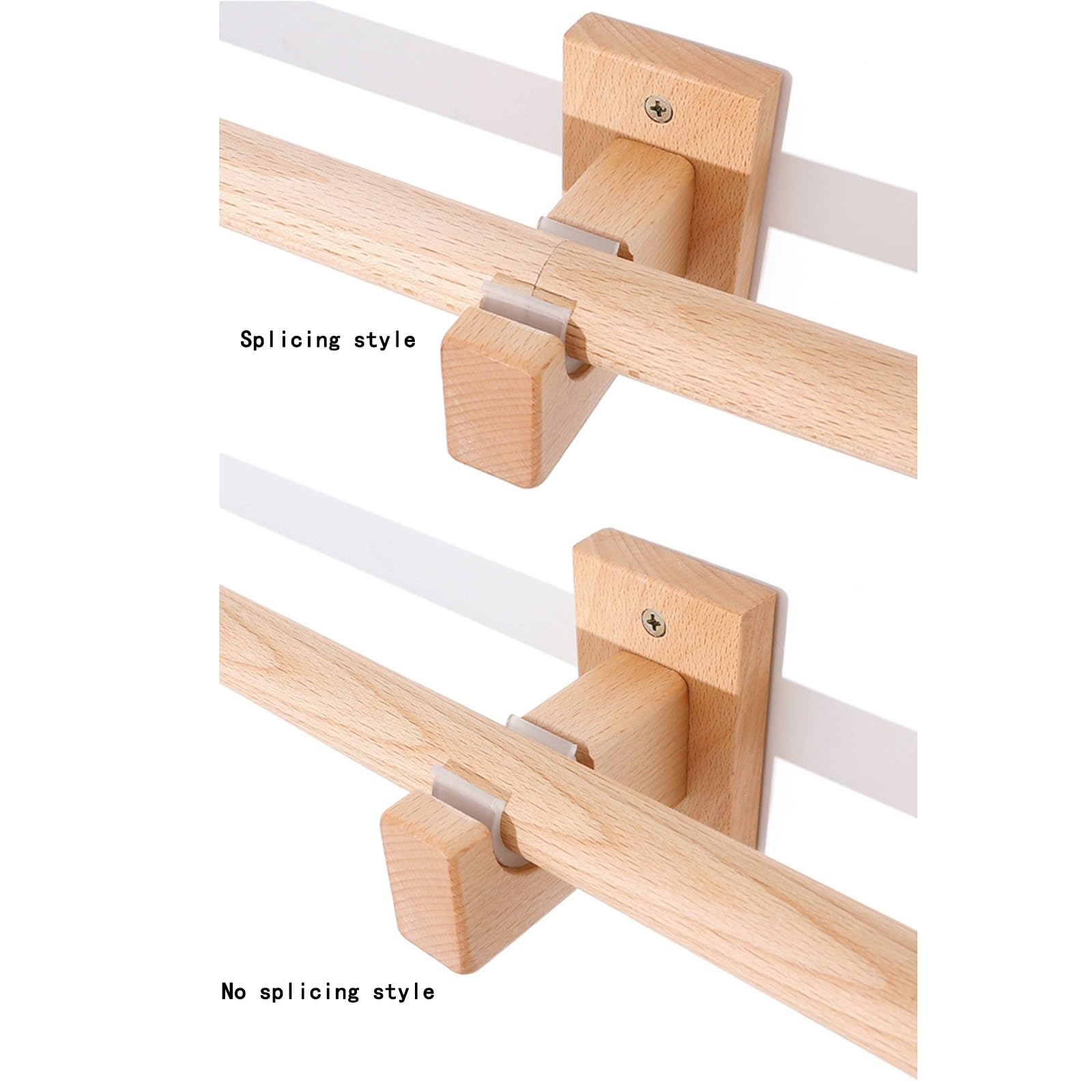 Buchenfarbene 29 mm Vorhangstangenhalterung seitlich montiert feste Gardinenstange für 63 Zoll (260cm) Vorhänge robusto und stilvoll ideale per Wohnzimmer und Schlafzimmer.