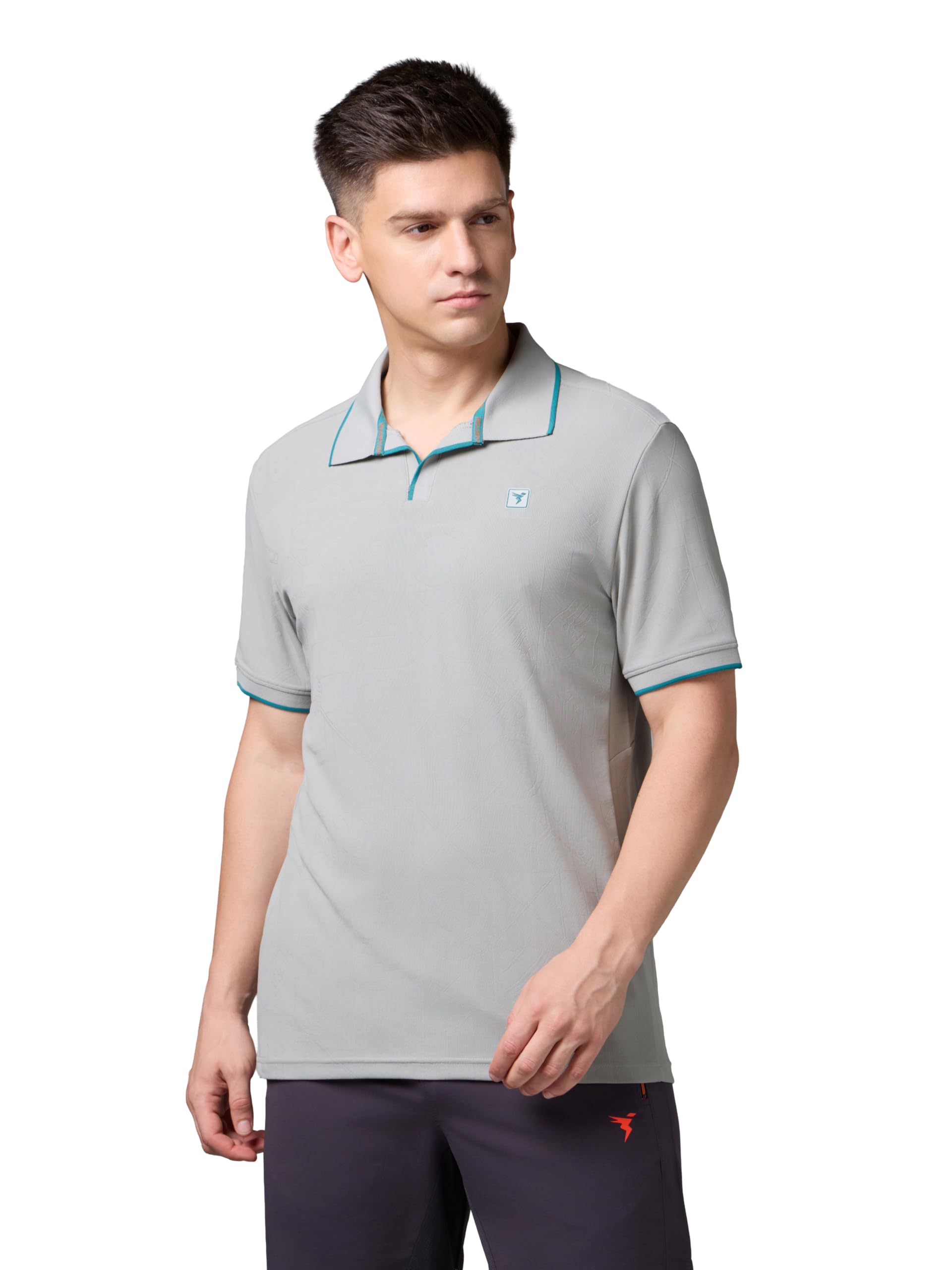 Men's Jacquard Regular Fit Half Sleeve Polo Pullover T-Shirt MATPIQ Sweat Wicking Polyester for Gym Casual Smart Wear UPF50+ Anti Odour-image-49