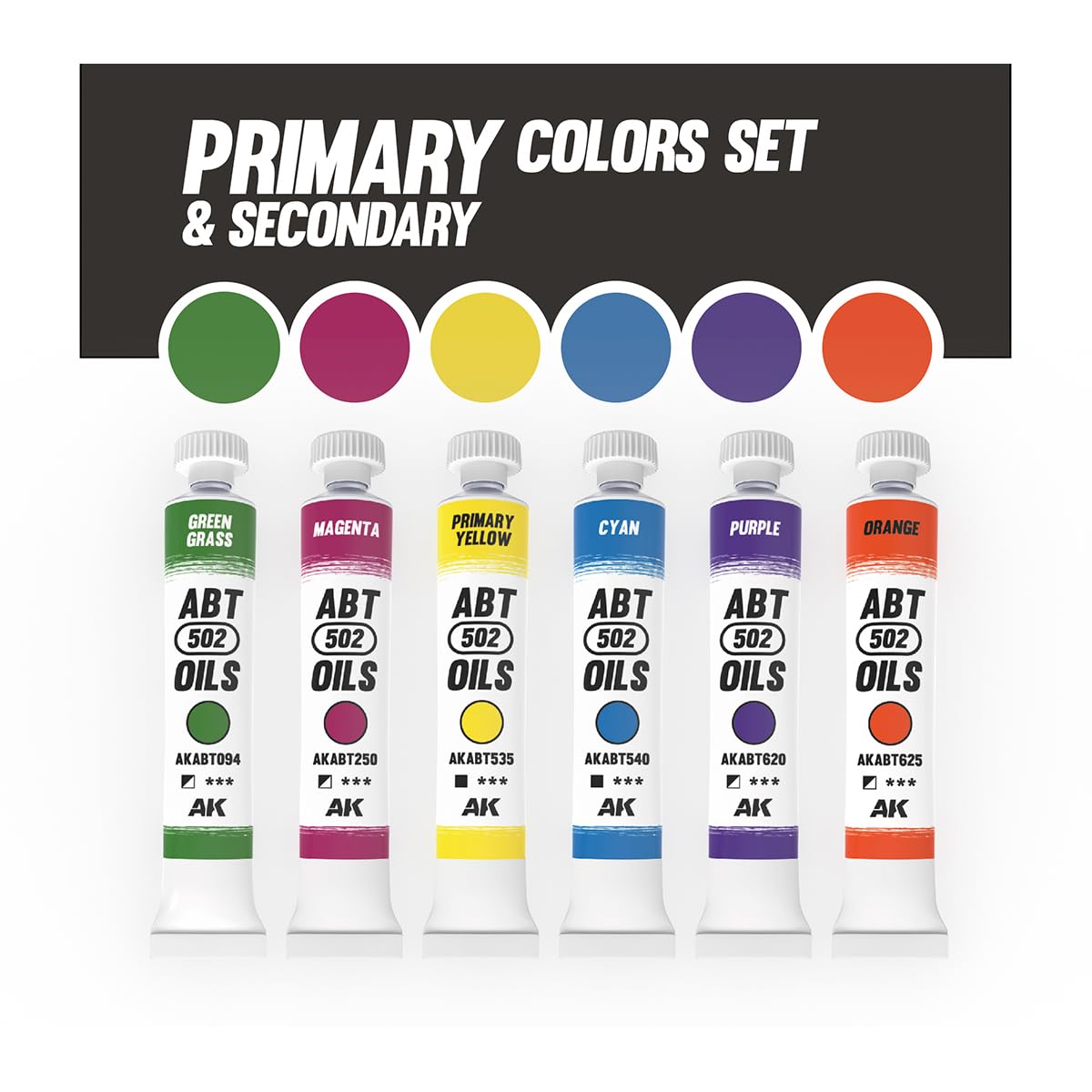 Abteilung 502 Lot d'huile ABT309 - Couleurs primaires et secondaires - 6 x 20 ml