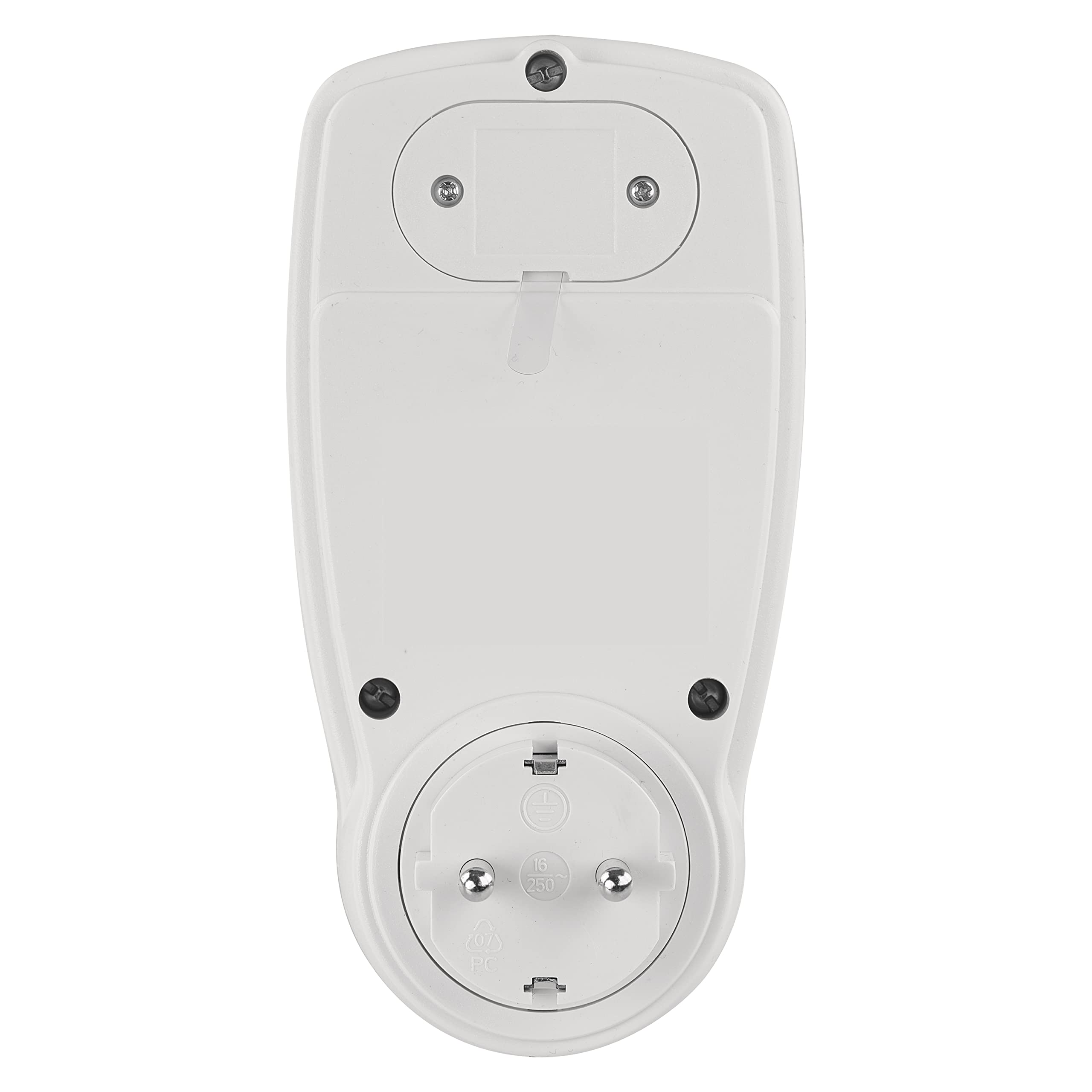 EMOS P5822 Miernik zużycia energii ze wskaźnikiem LED, licznik kosztów prądu, z zabezpieczeniem przed przeciążeniem i zabezpieczeniem przed dziećmi, miernik emisji CO2, 230 V, biały
