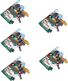 Toyvian 5 Peças Livro De Pano De Cauda Livros Educacionais Iniciais Livro De Dobras Livro De Desenvolvimento Sensorial Livro De Pano Infantil Livro De Cognição Animal Livro De Treinamento