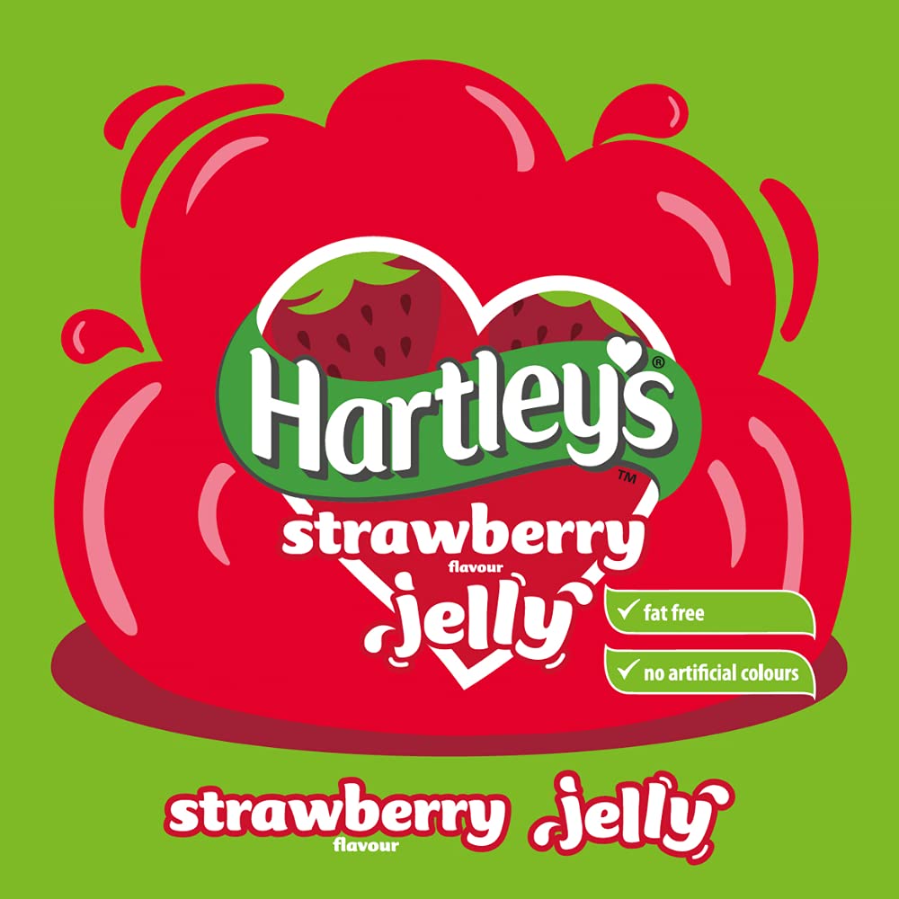 HARTLEY'S Préparation pour Gelée à la fraise | Sans matière grasse | Saveur fraise | À base de gélatine | Sans Colorant artificiel - 135g - Lot de 12
