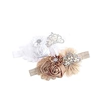 Vista 10 de Nishine Diadema elástica para bautizo y niñas pequeñas (niños, color blanco/marfil)