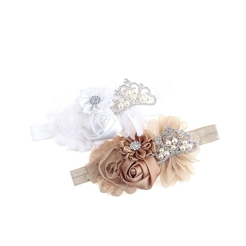 Miniatura 10 de Nishine Diadema elástica para bautizo y niñas pequeñas (niños, color blanco/marfil)
