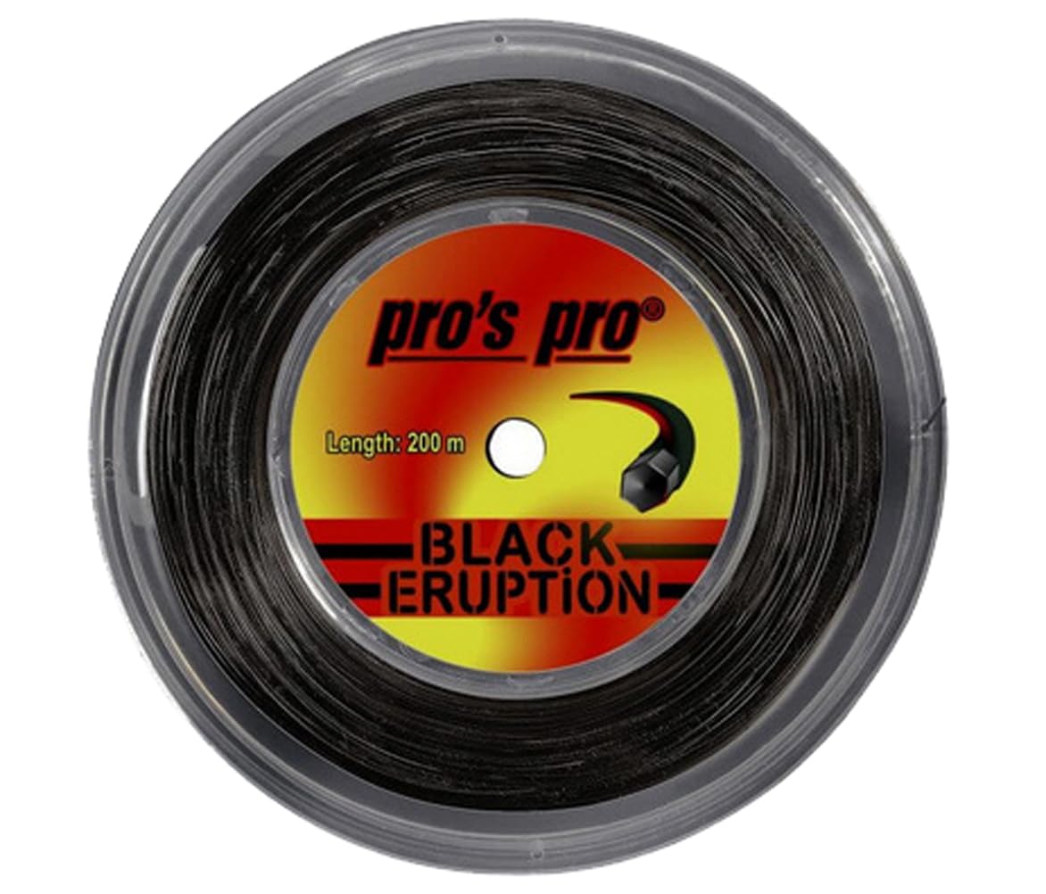 Generisch Pros Pro Black Eruption - Corda da tennis, rotolo da 200 m, 1,18 mm, colore: Nero