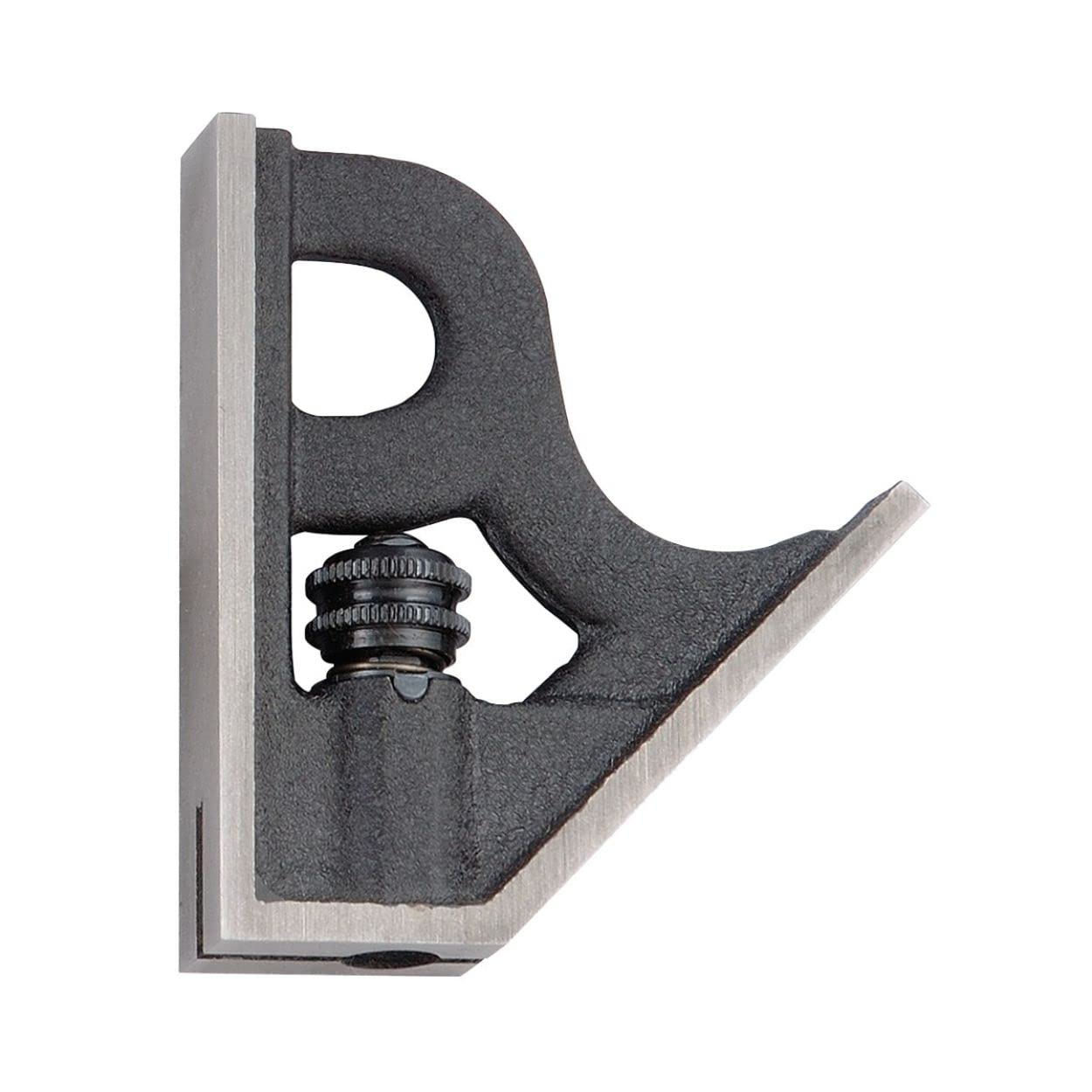 Starrett Square Head Only for 4" Combination Squares - Ideal for Woodworking and Metalworking - Black Wrinkle Finished, Cast Iron Steel Center Head - H11-4