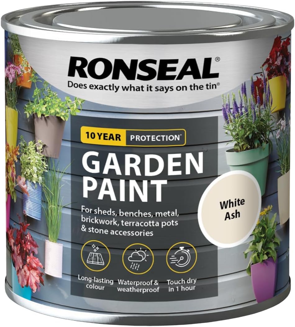SuperGift.com Garden paint adds colour, waterproofs, and improves water repellence (White Ash, 0.25 Liters)