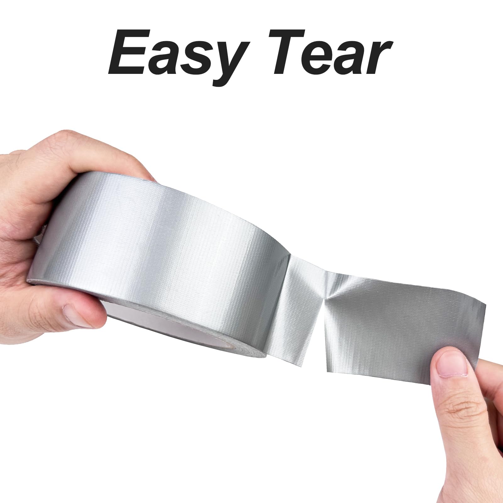 WinGluge 2 Pezzi Nastro Telato, Nastro Adesivo Argento 27m x 48mm, Duct Tape Super, Nastro Adesivo Impermeabile Universale, per Riparazioni, Imballaggio,Fissaggio, Marcatura e Sigillatura
