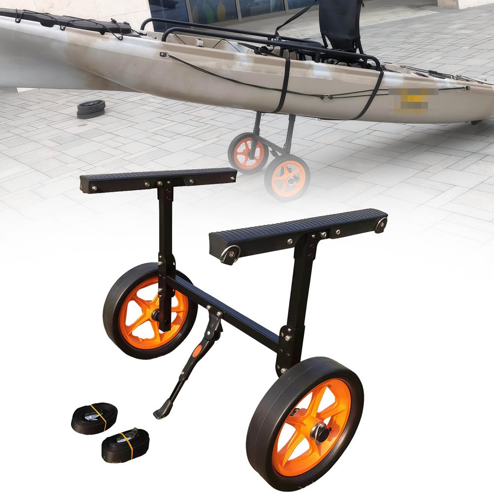 XCSCUK Heavy-Duty Portable Kayak Cart Trolley - Foldable Boat Dolly with 110lb Capacity for Easy Transporting of Watercraft and Canoes (01)
